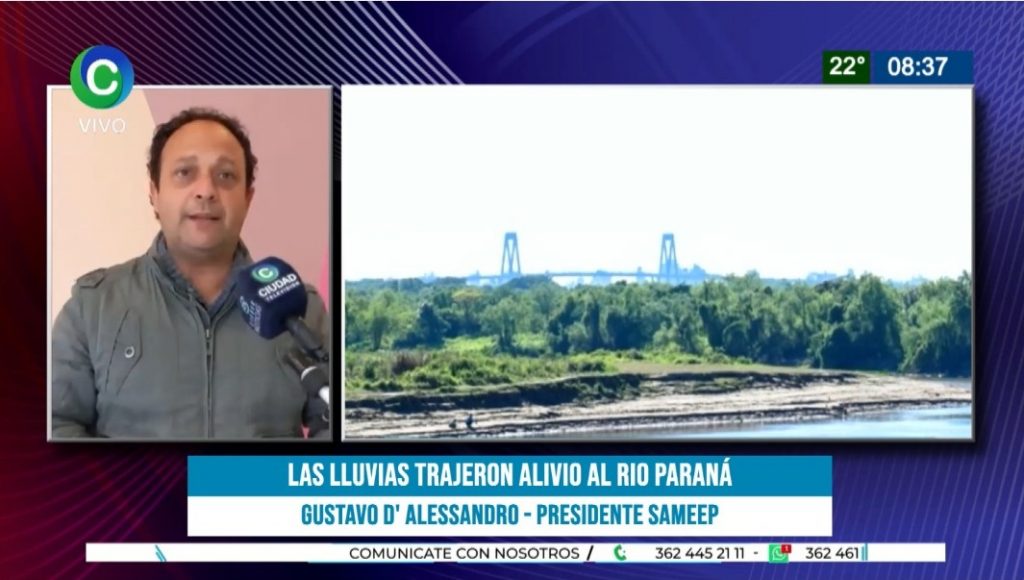 El Paraná mejoró sus niveles por las lluvias, pero continúa por debajo del metro