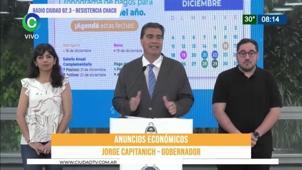 Capitanich anunció bono de  mil y descuentos en compras navideñas