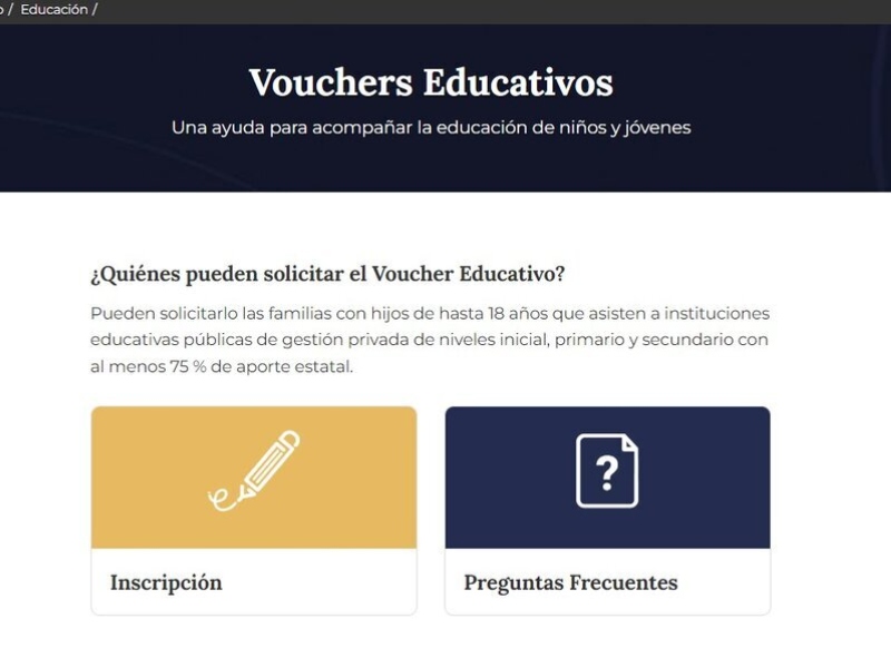 Vouchers educativos: el Gobierno extendió el plazo para inscribirse al programa Vouchers educativos: el Gobierno extendió el plazo para inscribirse al programa