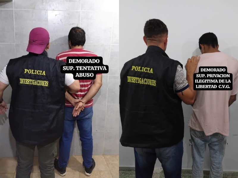 Investigaciones complejas detuvo a dos hombres: uno, acusado de intento de abuso y otro de privación ilegal de la libertad Investigaciones complejas detuvo a dos hombres: uno, acusado de intento de abuso y otro de privación ilegal de la libertad