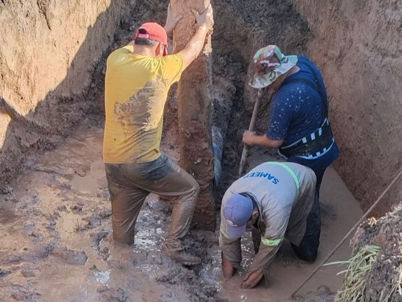 Sameep reparó un caño del segundo acueducto y normalizó el servicio en Napenay Sameep reparó un caño del segundo acueducto y normalizó el servicio en Napenay