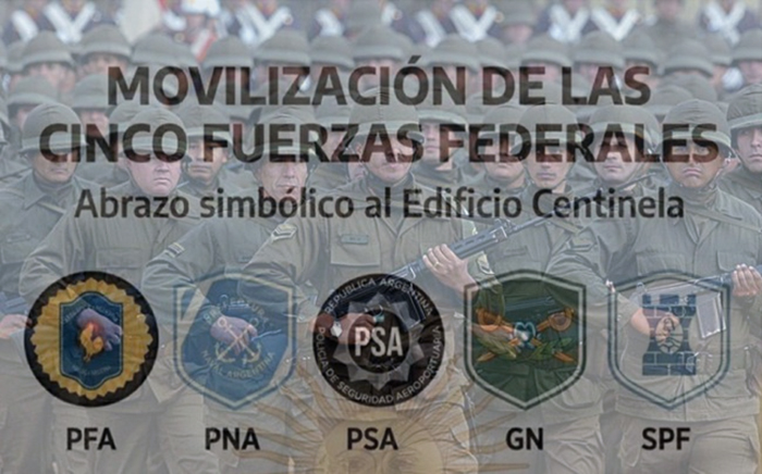 Las cinco fuerzas federales convocan a una marcha el 2 de abril por bajos salarios Las cinco fuerzas federales convocan a una marcha el 2 de abril por bajos salarios