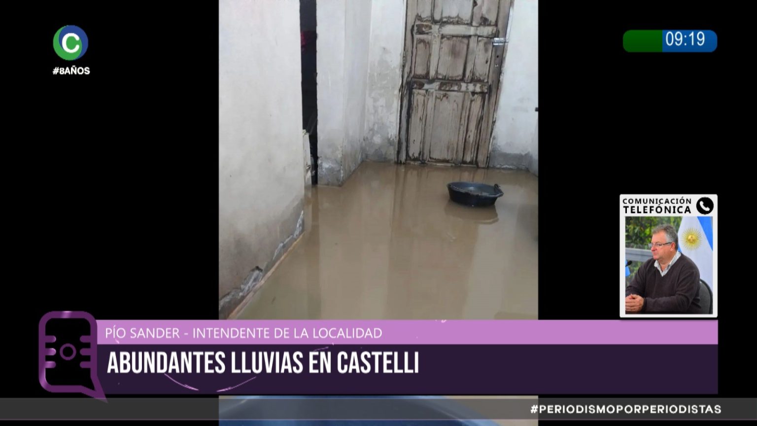 Más de 200 milímetros de lluvia en Castelli: “Más del 80 por ciento tiene agua en sus casas”