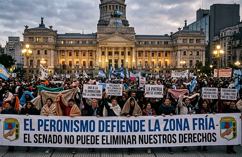 El peronismo organiza un ‘frazadazo’ en el Congreso para evitar que el Senado elimine la Zona Fría El peronismo organiza un ‘frazadazo’ en el Congreso para evitar que el Senado elimine la Zona Fría