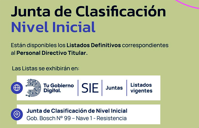 Publican listados definitivos de personal directivo titular del Nivel Inicial Publican listados definitivos de personal directivo titular del Nivel Inicial