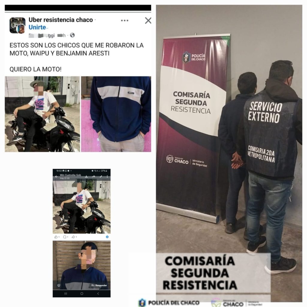 Demoraron a un adolescente sospechado de participar de robos de motocicletas en Resistencia