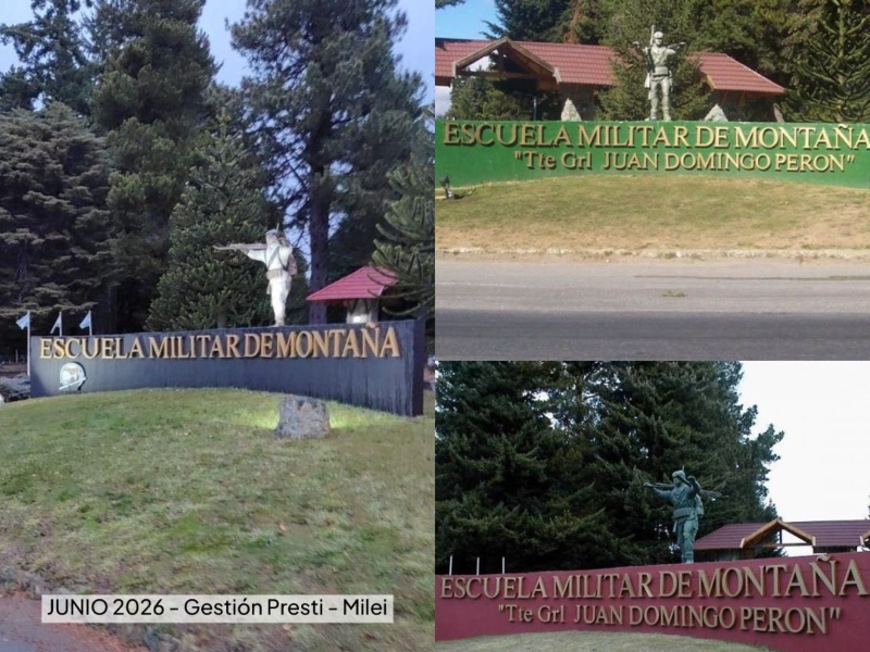 Retiran el nombre de Perón de la Escuela Militar de Montaña y estalló la polémica Retiran el nombre de Perón de la Escuela Militar de Montaña y estalló la polémica