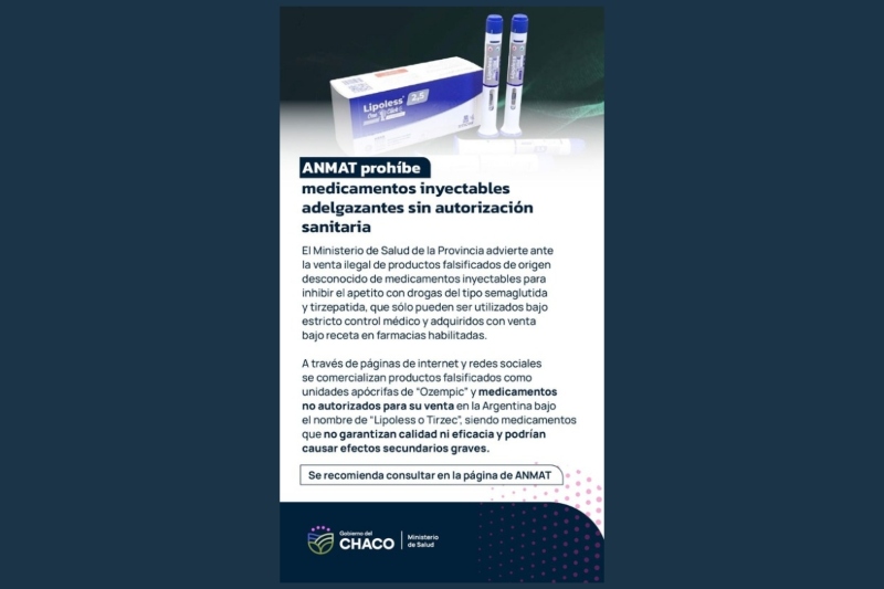 La cartera sanitaria informó sobre la prohibición de ANMAT a la comercialización de medicamentos inyectables adelgazantes La cartera sanitaria informó sobre la prohibición de ANMAT a la comercialización de medicamentos inyectables adelgazantes