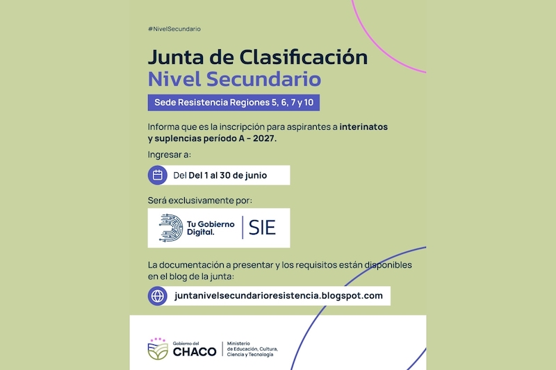 Nivel Secundario: abre la inscripción para interinatos y suplencias del Período “A” 2027 Nivel Secundario: abre la inscripción para interinatos y suplencias del Período “A” 2027