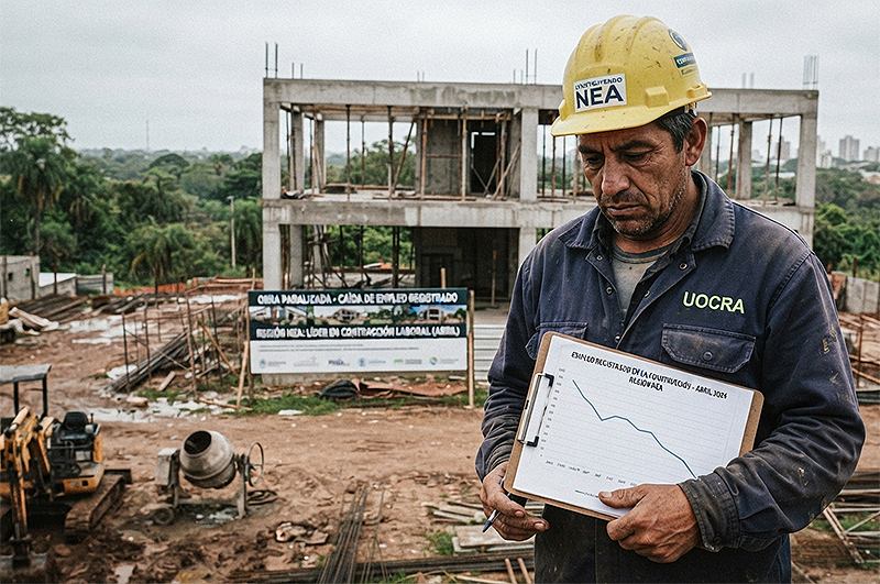 En abril la región NEA lideró la contracción del empleo registrado en la construcción En abril la región NEA lideró la contracción del empleo registrado en la construcción