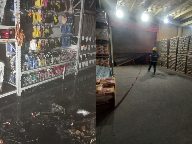Sofocaron un principio de incendio en un comercio de materiales para la construcción de ruta 16 y Sabín Sofocaron un principio de incendio en un comercio de materiales para la construcción de ruta 16 y Sabín