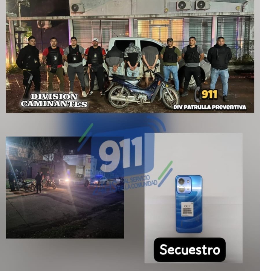 Capturaron a dos presuntos motochorros y recuperaron el celular robado a un niño Capturaron a dos presuntos motochorros y recuperaron el celular robado a un niño
