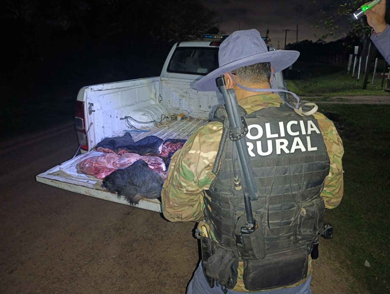 Incautaron carne de carpincho y chancho arisco durante un operativo rural