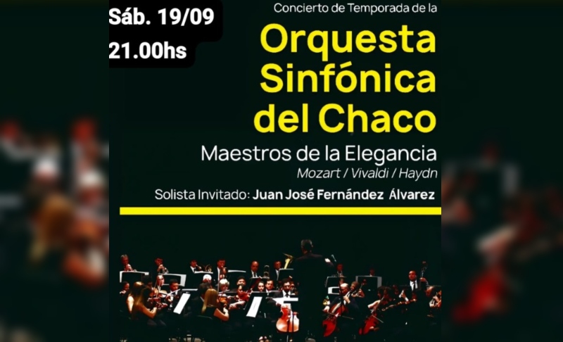 La Orquesta Sinfónica del Chaco presenta “Maestros de la Elegancia” en el Guido Miranda La Orquesta Sinfónica del Chaco presenta “Maestros de la Elegancia” en el Guido Miranda