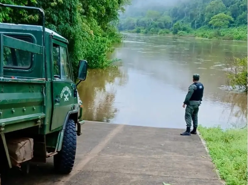 El acceso al Parque Provincial Moconá permanece inhabilitado por el desborde del arroyo Yabotí El acceso al Parque Provincial Moconá permanece inhabilitado por el desborde del arroyo Yabotí