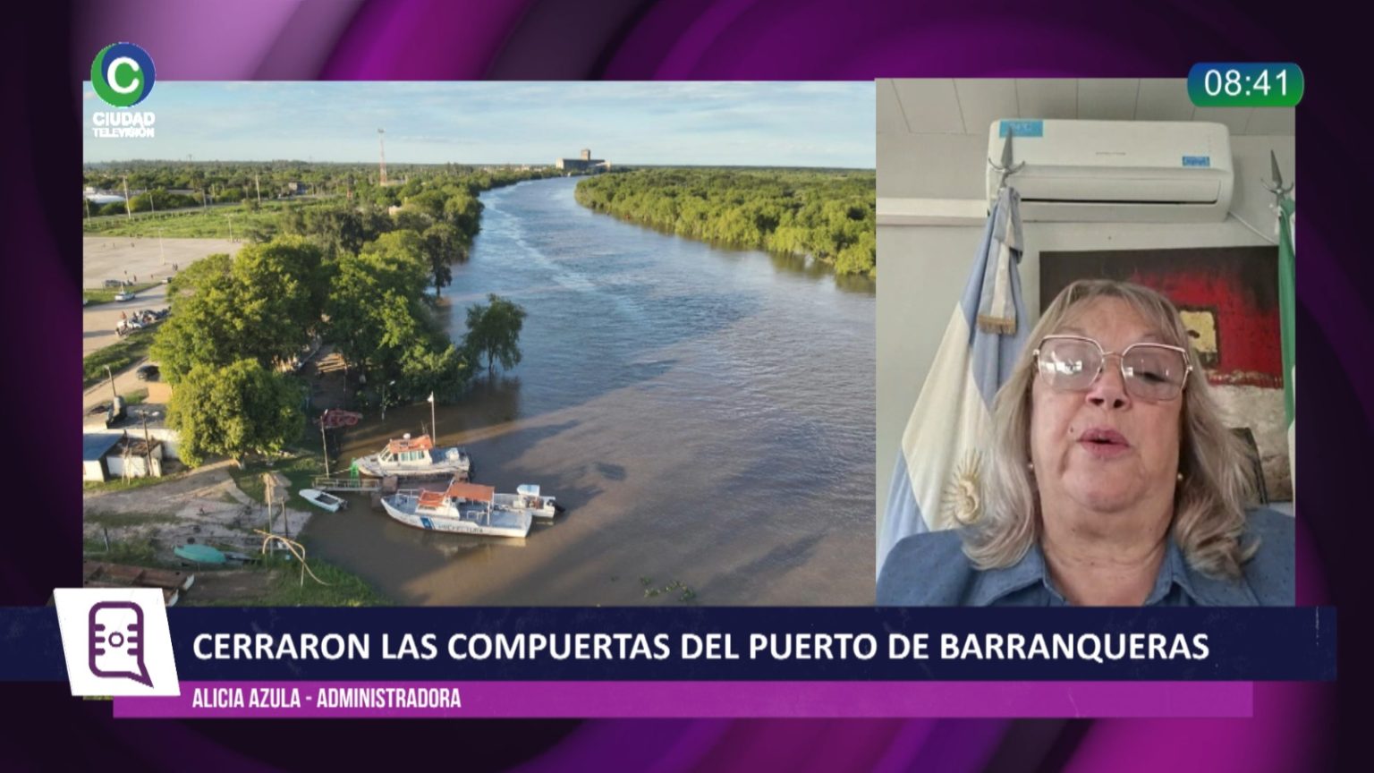 Azula tras el cierre de las defensas del Puerto de Barranqueras: “El talón de Aquiles hoy es la posibilidad de una lluvia intensa”, reflexionó